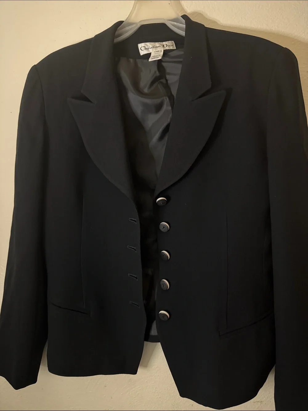 Dior  vintage Black Women's Tailored Blazer with Button Front